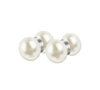 JewelryWe Pendientes Magnéticos Perlas Mujer: Aretes sin Perforar de Perla Nlanca en Forma de Pan Hipoalergénico 6mm - Para Uso Diario Fiesta Negocios Regalo