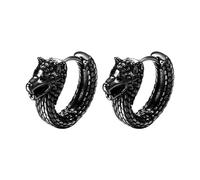 JewelryWe Pendientes vikingos para hombre, hacha, acero inoxidable, pendientes de aro Mjölnir con nudo celta vintage, amuleto de lobo hacha vikinga, pendientes colgantes para hombre, amigo, plata,