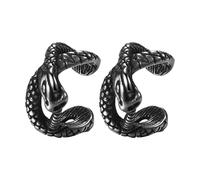 JewelryWe Pendientes vikingos para hombre, hacha, acero inoxidable, pendientes de aro Mjölnir con nudo celta vintage, amuleto de lobo hacha vikinga, pendientes colgantes para hombre, amigo, plata, Für