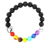 JewelryWe Pulsera Cuentas Conmemorativa Mascotas: Pulseras Arco Iris en Memoria de Perros y Gatos Siete Colores para Mujer y Hombre Regalo Conmemorativo Rainbow Bridge - Para Uso Diario Regalos