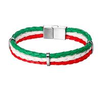 JewelryWe Pulsera de cuero, campeonato mundial de la Copa Mundial y EM, bandera nacional, pulsera, aleación de cuero, pulsera para hombre y mujer, 10 motivos, 18,5 cm, Cuero