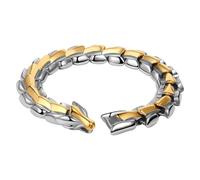 JewelryWe Pulsera de dragón para hombre, pulsera de dragón de acero inoxidable, pulida, hueso de dragón, escamas de dragón, vikingo, hip hop, punk, joyas de dragón para hombres y mujeres, Acero
