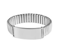 JewelryWe Pulsera elástica personalizada para hombre: pulsera ancha del puño con grabado, nombre, fecha, mensaje, ideas de regalo, Acero inoxidable