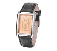 JewelryWe Reloj Analógico Rectangular Hombre: Reloj de Cuarzo Vintage Empresa para Caballero Escala de Número Arábigo Correa de Piel con Decoración un Ojo Negro - para Uso Diario Ocio Regalo
