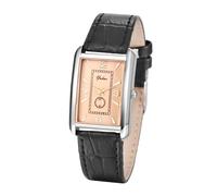 JewelryWe Reloj Analógico Rectangular Mujer: Reloj de Cuarzo Vintage Empresa para Señora Escala de Número Arábigo Correa de Piel con Decoración un Ojo Negro - para Uso Diario Ocio Regalo