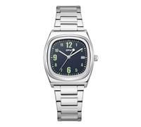 JewelryWe Reloj Analógicos Cuadrado Mujer: Relojes de Pulsera Cuarzo Vestir Pequeño Correa de Acero Inoxidable Calendario Luminosos Resistente al Agua - para Regalo