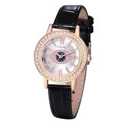JewelryWe Reloj Analógicos Ojo Turco: Relojes Negro de Cuarzo Bohemian Redondo para Mujer Universitarios Esfera del Mal de Ojo Circón Correa de Cuero Negocios Ocio Regalo