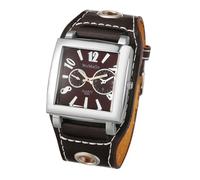 JewelryWe Reloj Analógicos Steampunk Hombre: Relojes de Pulsera Cuarzo Cuadrado Correa de PU Esfera Grande - para Regalo