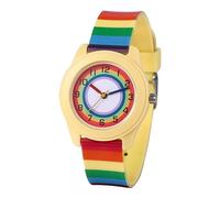 JewelryWe Reloj Arco Iris, Reloj para Niños, Reloj para Jóvenes Estudiantes, Reloj de Caucho Blando, Reloj Redondos Analógicos de Cuarzo, Escalas Numéricas Arábigas