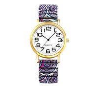 JewelryWe Reloj Bohemio Elástica Mujer: Relojes de Cuarzo Analógico Redondo Correa de Acero Inoxidable Esfera Escala de Numérica Arábigos Grande Fácil de Leer - para Ocio Negocios Regalos