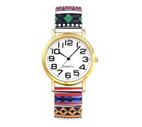 JewelryWe Reloj Bohemio Elástico Mujer: Reloj de Pulsera Cuarzo Analógico Redondo Correa de Acero Escala de Números Arábigos Claro y Fácil de Leer - para Regalo