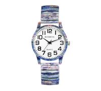 JewelryWe Reloj Bohemio Elástico Mujer: Reloj de Pulsera Cuarzo Analógico Redondo Correa de Acero Inoxidable Escala de Números Arábigos Claro y Fácil de Leer - para Regalo