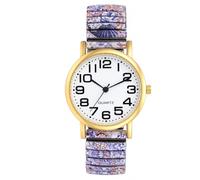 JewelryWe Reloj Bohemio Mujer, Correa Elástica Acero Estampada