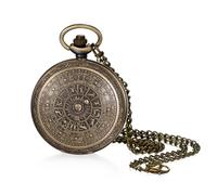 JewelryWe Reloj Bolsillo Analógico Unisex: Reloj de Bolsillo de Cuarzo para Hombre y Mujer Decoración Zodiac Escala de Números Arábigos Cadena de Cintura - para Uso Diario Colecciones Regalo