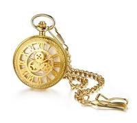 JewelryWe Reloj Bolsillo Mecánico Automático: Reloj de Bolsillo Gear para Hombre Esqueleto Escala de Número Romano Cadena de Cintura - para Uso Diario Colecciones Regalo