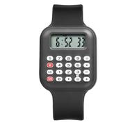 JewelryWe Reloj Calculadora Electrónico Niños: Reloj de Pulsera Digital Rectangular para Chicos y Chicas Correa de ABS Calendario Negro - para Ocio Negocios Regalos
