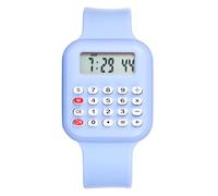 JewelryWe Reloj Calculadora Electrónico Niños: Reloj de Pulsera Digital Rectangular para Chicos y Chicas Correa de ABS Calendario Azul - para Ocio Negocios Regalos - para Ocio Negocios Regalos