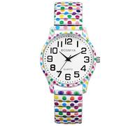 JewelryWe Reloj Correa Elástica Bohemio: Relojes de Cuarzo Analógico Redondo para Mujer Esfera Escala Numérica Arábigos Grande - para Ocio Negocios Regalo