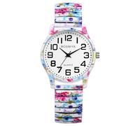 JewelryWe Reloj Correa Elástica Bohemio: Relojes de Cuarzo Analógico Redondo para Mujer Esfera Escala Numérica Arábigos Grande - para Ocio Negocios Regalo