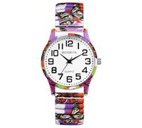 JewelryWe Reloj Correa Elástica Bohemio: Relojes de Cuarzo Analógico Redondo para Mujer Esfera Escala Numérica Arábigos Grande - para Ocio Negocios Regalo