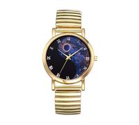 JewelryWe Reloj Correa Elástica Mujer: Reloj de Cuarzo Analógico Esfera Decorativa Tai Chi Yin Yang Escala de Números Romanos Oro - para Ocio Negocios Regalos