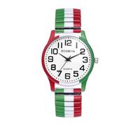 JewelryWe Reloj Correa Elástica Unisex:Esfera Grande Números Arábigos de Correa de Reloj Bandera Alemana Relojes de Pulsera - para Ocio Negocios Regalos