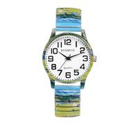 JewelryWe Reloj Correa Elástica Unisex: Relojes de Pulsera Cuarzo Analógicos Bohemio para Hombre y Mujer Esfera Numérica Grande Clara y Fácil de Leer - para Regalo