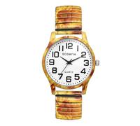 JewelryWe Reloj Correa Elástica Unisex: Relojes de Pulsera de Cuarzo Analógicos Girasol para Hombre y Mujer Esfera Numérica Grande Clara y Fácil de Leer - para Ocio Negocios Regalos