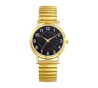 JewelryWe Reloj Correa Elástico Mujer: Reloj de Pulsera de Cuarzo Analógico Redondo Correa de Acero Inoxidable Esfera de Runas de Anillo Mágico Casual Negocios - para Regalos