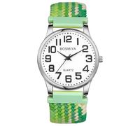JewelryWe Reloj Correa Trenzada Elástica: Relojes de Cuarzo Analógico Redondo Hombre y Mujer Esfera Escala de Números Arábigos Grandes Clara y Fácil de Leer - para Ocio Negocios Regalo