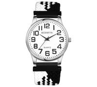 JewelryWe Reloj Correa Trenzada Elástica: Relojes de Cuarzo Analógico Redondo Hombre y Mujer Esfera Escala de Números Arábigos Grandes Clara y Fácil de Leer - para Ocio Negocios Regalo