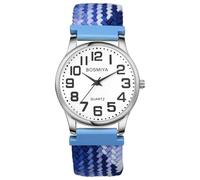 JewelryWe Reloj Correa Trenzada Elástica: Relojes de Cuarzo Analógico Redondo Hombre y Mujer Esfera Escala de Números Arábigos Grandes Clara y Fácil de Leer - para Ocio Negocios Regalo