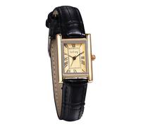 JewelryWe Reloj Cuarzo Analógico Mujer: Relojes Vintage Clásico de Rectangular para Señora Correa de Cuero Negro Escala de os - para Negocios Ocio Regalos
