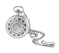 JewelryWe Reloj de Bolsillo Mecánico Automático: para Hombre Vintage Caja de Redondo Dial de Engranajes Escala de Numérica Romanos con Cadena de 38cm - para Regalo