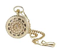 JewelryWe Reloj de Bolsillo Mecánico Automático: para Hombre Vintage Caja de Redondo Dial de Engranajes Escala de Numérica Romanos con Cadena de 38cm - para Regalo