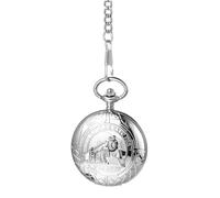 JewelryWe Reloj de bolsillo para hombre mecánico con locomotora: reloj de esqueleto de cuerda manual vintage con relieve del tren y números romanos, reloj retro con cadena para traje, día a día