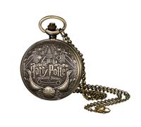 JewelryWe Reloj de Bolsillo Vintage de Bronce para Hombre: Cuarzo Analógico Vintage Escala de Números Arábigos con Cadena - para Uso Diario Colecciones Regalo