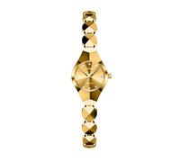 JewelryWe Reloj de Cuarzo Analógico Señora: Oro Reloj de Vestir con Cadena de Acero Inoxidable Y Escala de Diamantes de Imitación - para Ocio Negocios Regalos