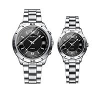 JewelryWe Reloj de pulsera analógico de cuarzo para hombre y mujer, resistente al agua hasta 30 m, correa de acero inoxidable, reloj informal con manecillas luminosas y herramienta de reloj, varios