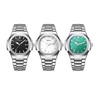 JewelryWe Reloj de pulsera analógico de cuarzo para hombre y mujer, resistente al agua hasta 30 m, correa de acero inoxidable, reloj informal con manecillas luminosas y herramienta de reloj, varios