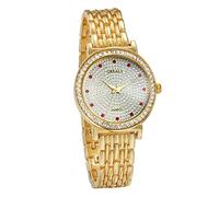 JewelryWe Reloj de pulsera para hombre y mujer, con diamantes de imitación, de cuarzo, aleación en tono dorado, para negocios, informal, para el día del padre, plata, pulsera