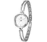 JewelryWe Reloj de pulsera para mujer, elegante, analógico, de cuarzo, pequeño, sencillo, informal, con correa de metal, oro rosa/plata