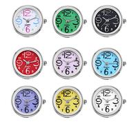 JewelryWe Reloj de pulsera para mujer, ultrafino, redondo, analógico, de cuarzo, ajustable, con esfera digital, Plata-9 piezas, Clásico