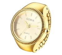 JewelryWe Reloj Dedo Elástico Mujer: Reloj de Anillo Cuarzo Analógico Pequeño Correa de Aleación Caja de Diamantes de Imitación Redonda - para Regalo