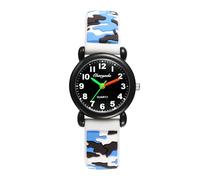 JewelryWe Reloj Deportivo Silicona Estudiantes: Relojes de Pulsera Cuarzo Analógicos Camuflaje para Niño Escala de Números Arábigos Claro y Fácil de Leer - para Regalo