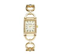 JewelryWe Reloj Diamantes de Imitación Mujer: Reloj de Pulsera Cuarzo Analógico Rectangular Correa de Acero Inoxidable - para Regalo