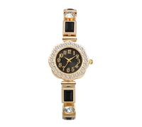 JewelryWe Reloj Diamantes Imitación Mujer: Relojes de Pulsera Cuarzo Analógicos Correa de Aleación Caja Flor Escala de Números Arábigos - para Regalo