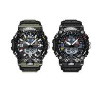 JewelryWe Reloj digital de cuarzo para hombre, resistente al agua, 30 m, analógico, reloj digital para hombre, correa de silicona, reloj deportivo militar grande con luz LED, calendario, alarma