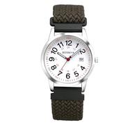 JewelryWe Reloj Elástica Redondo Unisex: Reloj de Pulsera Cuarzo Analógico para Hombre y Mujer Esfera Numérica Arábigos Grande de Correa de Cuerda Trenzada Calendario - para Ocio Negocios Regalo