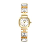 JewelryWe Reloj Imitación Cristal Mujer: Relojes de Pulsera Cuarzo Analógicos Cuadrado Pequeño Correa de Aleación - para Regalo